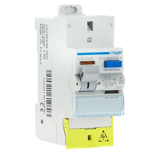 HAGER Interrupteur différentiel SanVis 40A 30mA type A auto 230V