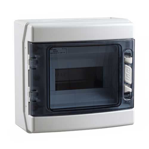 IDE Coffret électrique étanche 1 rangée de 8 modules IP65 - CDN8PT/RR